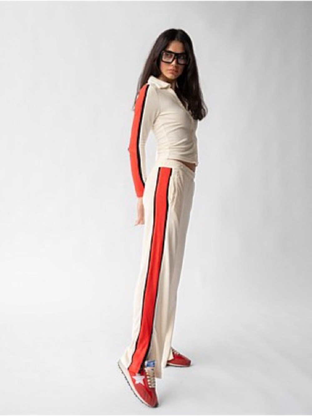 Araminta James Sportif terry toweling track-pants cream Medium